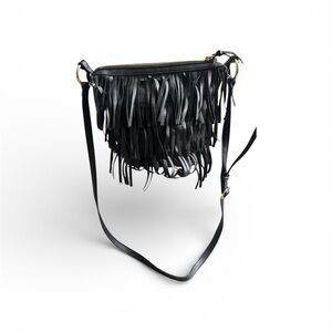 Nine West Black Fringe Crossbody Bag